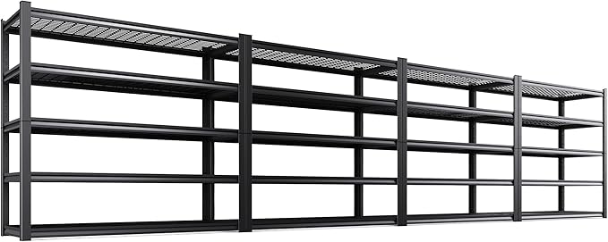 Set of 4 Garage Shelving-3500 lbs 5 Tier Storage Shelves,Adjustable Heavy Duty Metal Shelving Unit and Storage Large Wire Rack,Utility Steel Shelf for Warehouse Industrial Pantry Basement -72"x59"x20" Rootora