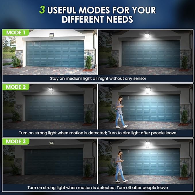 CLAONER Solar Lights Outdoor [𝟖 𝐏𝐚𝐜𝐤/126 LED], Wireless Motion Sensor Lights, IP65 Waterproof Security Lights 3 Modes, 270° Lighting Angle, Ultra-Bright Wall Lights for Deck Patio Fence Garage Claoner