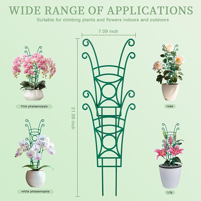 8 Pack Trellis for Potted Plants, Stackable Indoor Plant Trellis for Climbing Plants, Garden Trellis Outdoor for Flower Vine Lvy Hoya Houseplants Plant Support YHTPOUQE