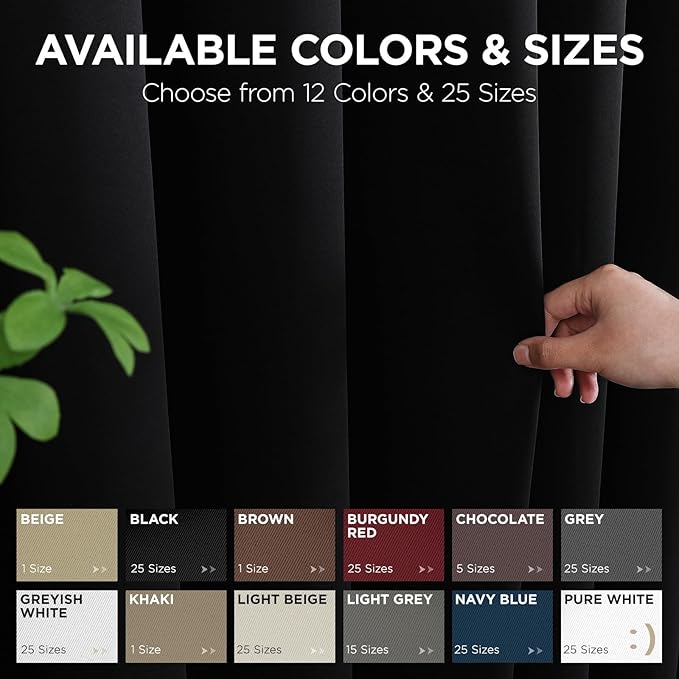 Joydeco Blackout Door Curtain for Doorway Privacy 90 Inches Long, Grommet Closet Curtain for Open Closet, Room Divider for Bedroom Living Room (Black, 52Wx90L, 1 Panel) JOYDECO