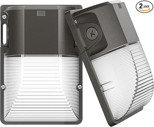 CINOTON 30W LED Wall Pack Light with Dusk to Dawn Sensor, 3600LM, 5000K Daylight [120Vac] Outdoor Wall Lights IP65 Waterproof LED Security Flood Lighting for Garage Warehouse Garden UL-Listed 2 Pack CINOTON