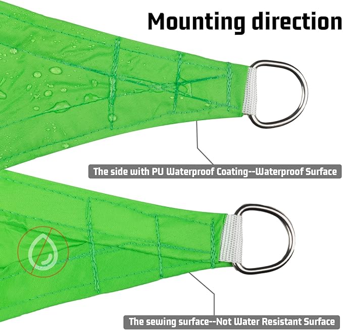 LOVE STORY Triangle 7'x7'x7' Waterproof Sun Shade Sail Canopy UV Block for Outdoor Patio Backyard Carport,Fruit Green(We Make Custom Size) LOVESTORY