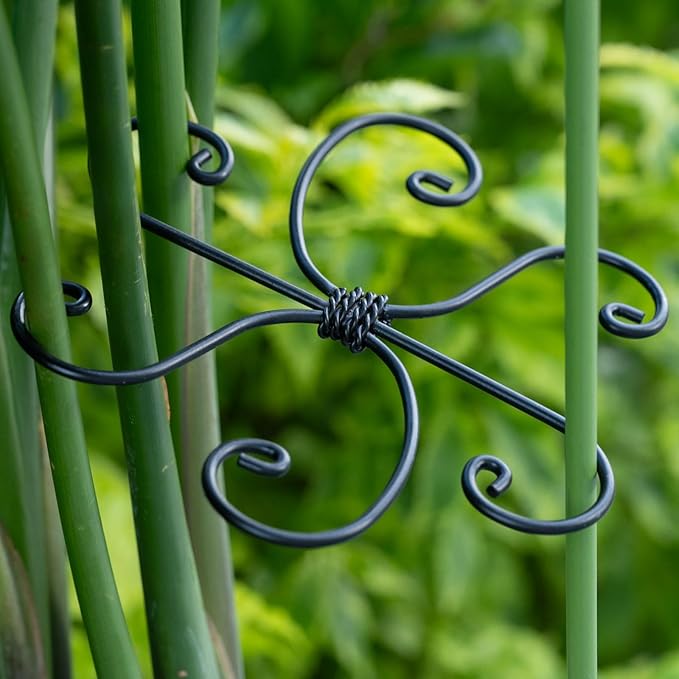 Black Monstera Plant Support 5.5IN 5PCS Premium Stem Support System for Indoor Plants, Durable Stabilizer for Monstera and Climbing Plants, Easy Installation Leaf Holder, Fishbone Cactus Stake Yohsnor
