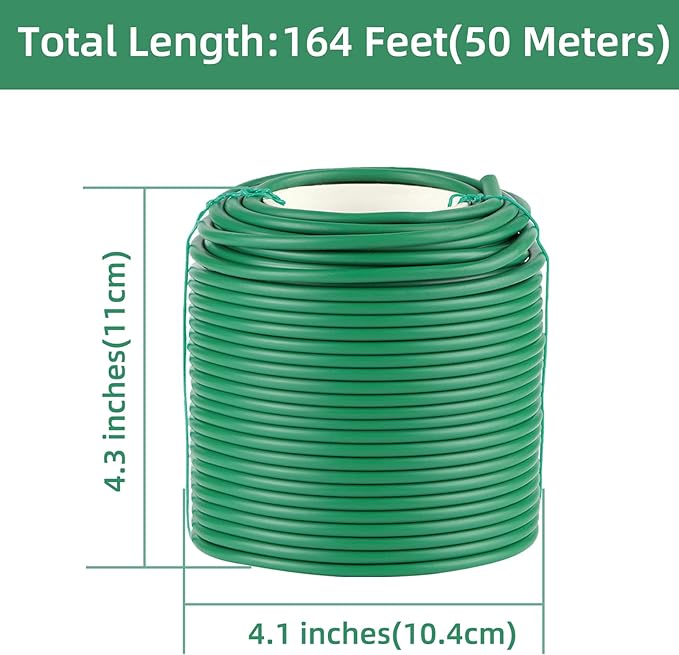 Soft Plant Ties, 164ft Garden Wire, 3.5mm Flexible Garden Ties for Climbing Plants, Tomato, Vines Plant, Flowers, Roses Plant Support QenFree