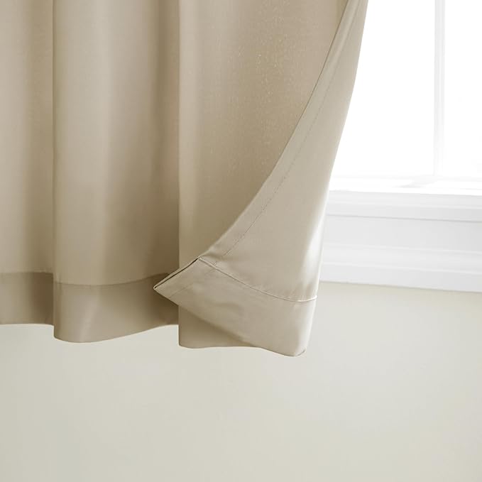 Town & Country Basics Cabana Solid Heavyweight Indoor Outdoor Curtains, Light Filtering Opacity with Grommet Top, Water Repellent, 2-Pack Set, 54"x63", Taupe TOWN+%26+COUNTRY+BASICS
