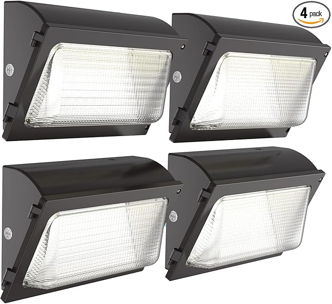 HYPERLITE LED Wall Pack Light 120W 15,600LM Commercial and Industrial Outdoor LED Wall Lights for Parking Lots House Warehouses 4 Pack UL Listed HYPERLITE