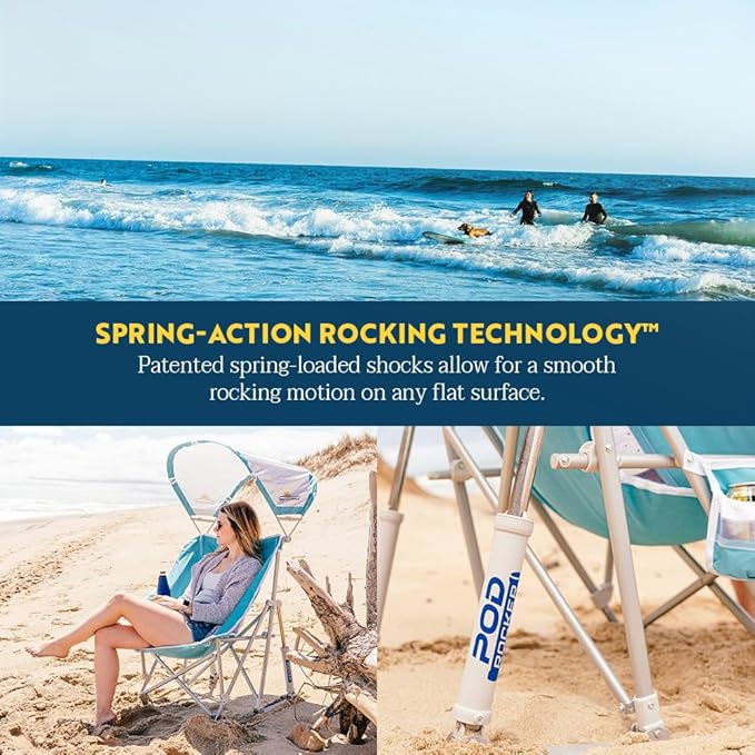 GCI Outdoor Waterside Pod Rocker Outdoor Rocking Chair with Sunshade Canopy GCIOUTDOOR