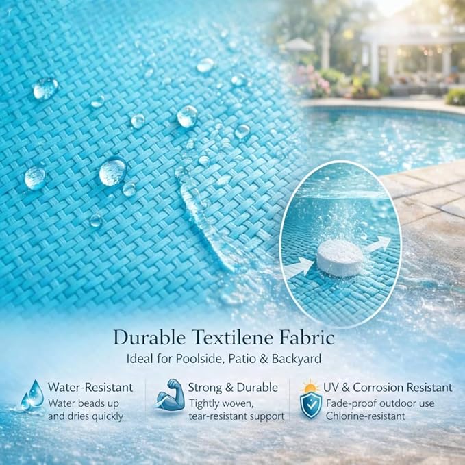 Kozyard Outdoor Chaise Lounge Chair, Full Aluminum Frame, Adjustable Reclining Patio Lounger for Poolside, Sunbathing & Backyard, Textilene (Aqua, 2Chairs) Kozyard
