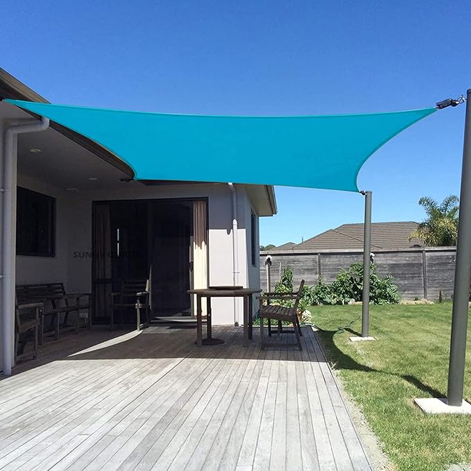 SUNNY GUARD Custom Size 12'x25' Rectangle Turquoise Blue UV Block Sunshade for Backyard Yard Deck Patio Garden Outdoor Activities and Facility(Customized) SUNNYGUARD