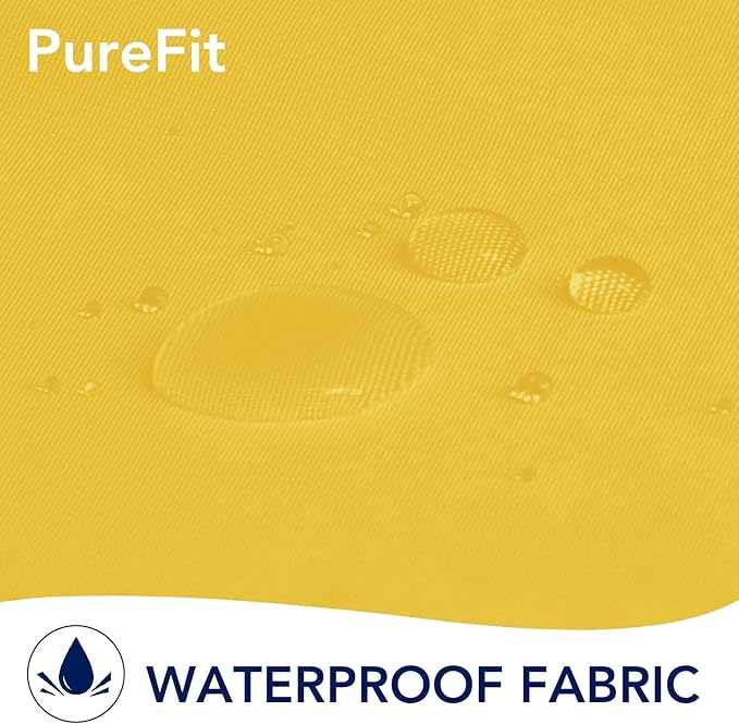 PureFit Outdoor Curtains for Patio Waterproof Weatherproof, UV Resistant Outside Curtains for Gazebo, Front Porch, Pergola, Sun Blocking Privacy Curtain, 100W x 95L inch, 1 Panel, Yellow PureFit