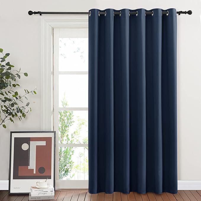 NICETOWN Bedroom Window Blackout Curtain Panel - Thermal Insulated Blackout Drape/Drapery for Loft, Guestroom (Navy, 1 Panel, 80 x 84 inch) NICETOWN