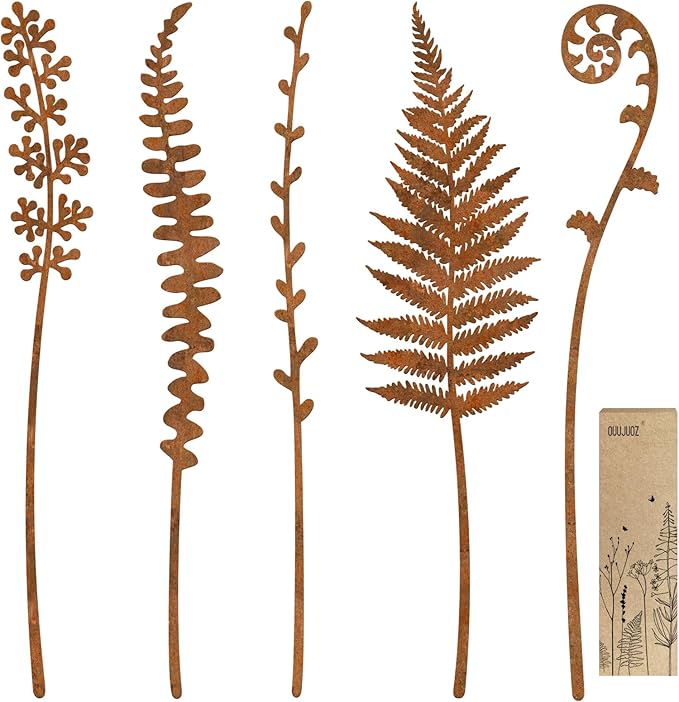 Metal Flowers for Outside,Garden Stakes Decorative,Flower Bed Decor Plant Stakes,Garden Statues Outdoor Clearance,Metal Yard Art Outdoor,Plant Decorations for Pots Rootora