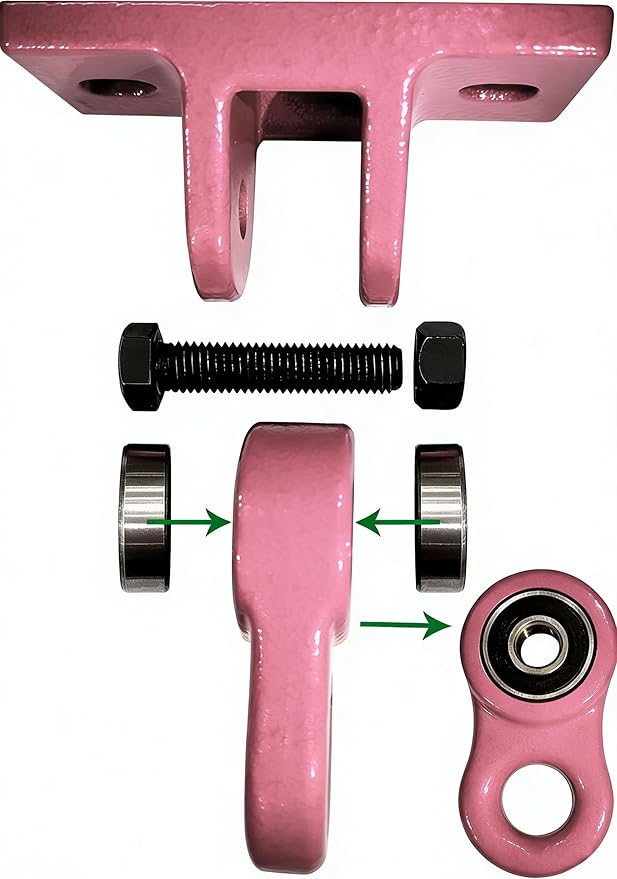 Heavy Duty Pink Swing Hangers Screws Bolts Included Over 5000 lb Capacity Playground Porch Yoga Seat Trapeze Wooden Sets Indoor Outdoor (4 Pack) ABUSA
