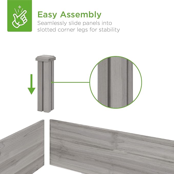 Best Choice Products 8x2ft Outdoor Wooden Raised Garden Bed Planter for Vegetables, Grass, Lawn, Yard - Gray BestChoiceProducts