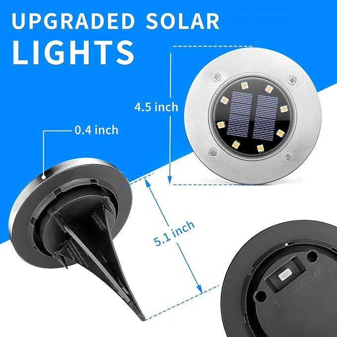 SOLPEX Solar Lights Outdoor Waterproof, 20 Pack Solar Ground Lights, Solar Garden Lights Landscape Lighting for Pathway Driveway Patio Backyard Walkway (Cool White) Solpex
