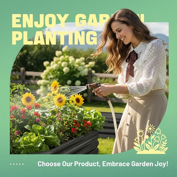 AHEONLAR 3 Pack 6×3×1ft Galvanized Raised Garden Beds, Oval Durable Planter Boxes Outdoor for Vegetables, Fruits, Flowers and Plants, Quick Assembly, Grey AHEONLAR