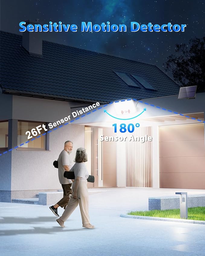 Solar Lights for Outside, 172LED 3Modes Split Motion Sensor Outdoor Lights with Remote Control, Solar Lights Outdoor Waterproof IP65, Outdoor Solar Lights for Yard,Patio,Garden,Garage, 2 Pack Gusicil