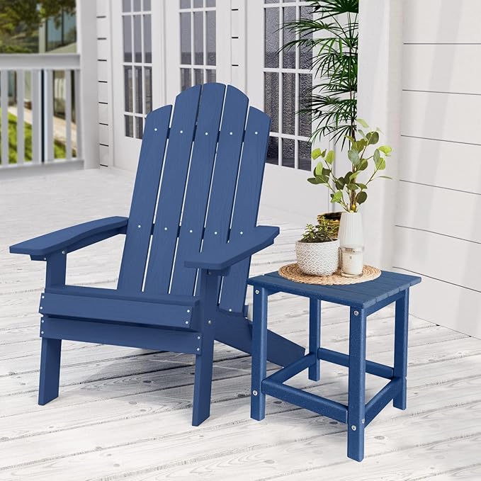 Outdoor Side Tables Adirondack, HDPE Small Table for Patio,Outside End Table for Porch, Deck, Pool, Weather Resistant/Easy Maintenance GARDENSTAR