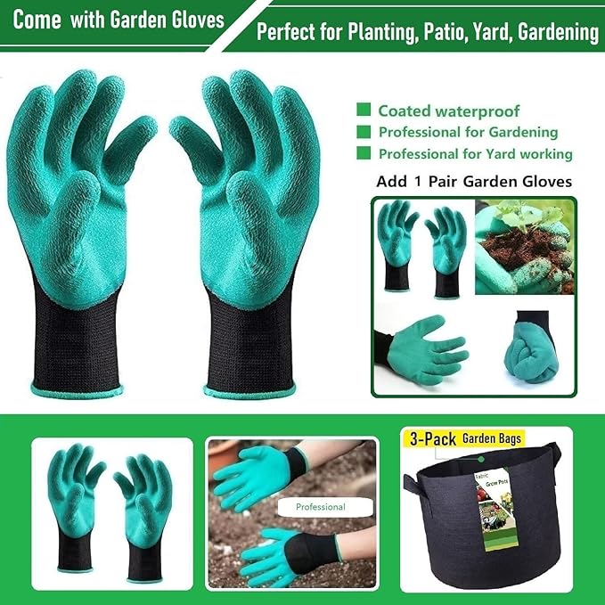 3-Pack 50 Gallon Thickened Plant Grow Bags Large (30x16 in) Heavy Duty Fabric Plant Pots Garden Bag for Potato,Tomato Planter,Herbs Veggies Planting,Flower Pots,Barrel Planter,Leaf Bag,Yard Waste Bags TespherCreationsforYardWorkLawnsCareandGardeningJobsOutdoorActivitiesRVCampingTrips