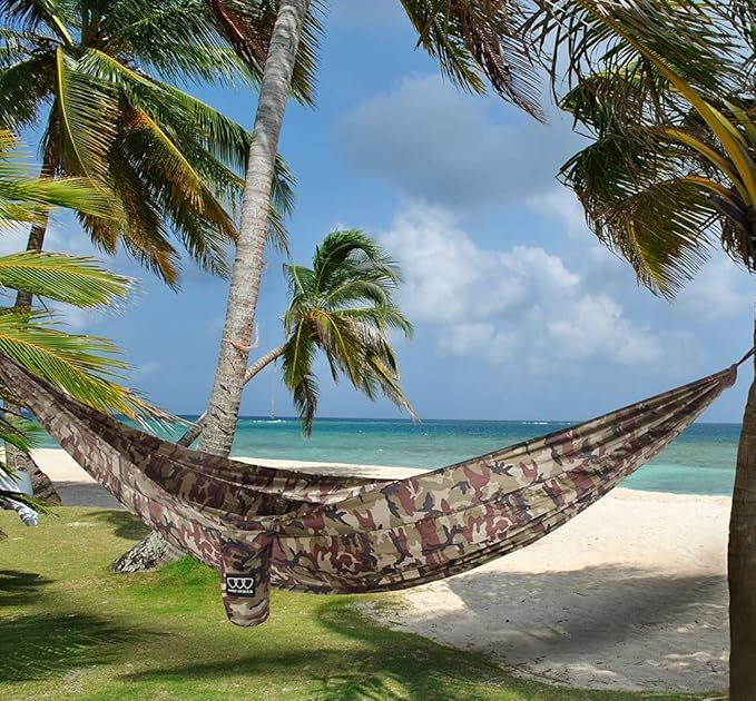 Gold Armour Camping Hammock - XL Double Hammock Portable Hammock Camping Accessories Gear for Outdoor Indoor with Tree Straps, USA Based Brand (Camouflage II) GoldArmour