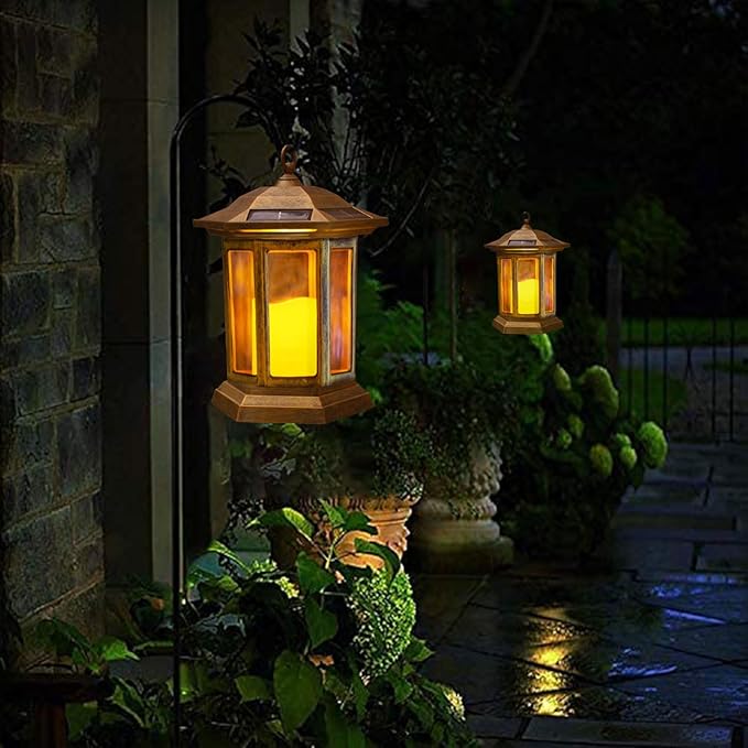 Solar Lantern Outdoor, Outdoor Hanging Candle Lanterns LED Lights - PVC Waterproof Solar Lights Decorative Lantern Lights for Table,Outdoor,Party… SolarGardenDecorationLight