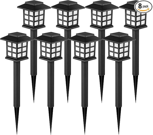 GIGALUMI Solar Outdoor Lights，8 Pack LED Solar Lights Outdoor Waterproof, Solar Walkway Lights Maintain 10 Hours of Lighting for Your Garden, Landscape, Path, Yard, Patio, Driveway GIGALUMI