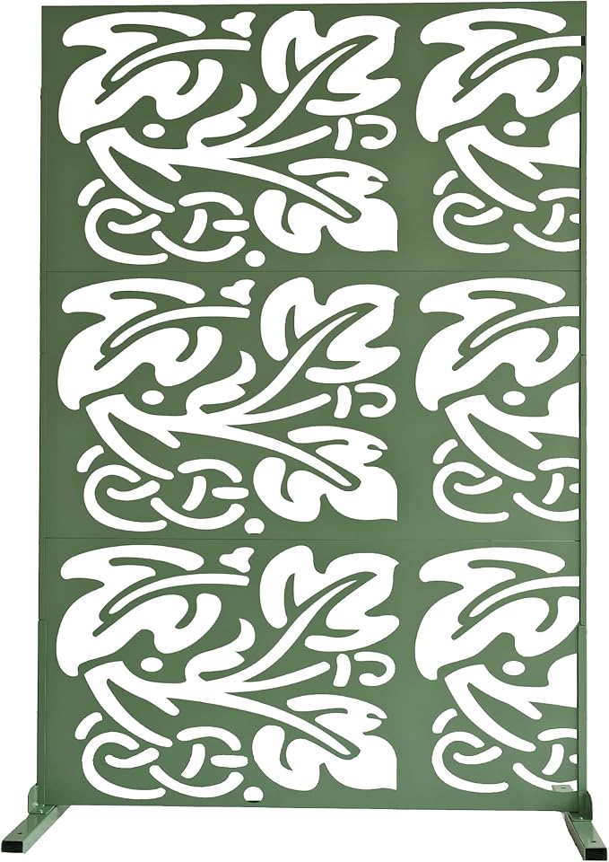 Oakland Living 6 ft. X 4 ft. Green Freestanding Metal Privacy Screen Room Divider Oakland+Living