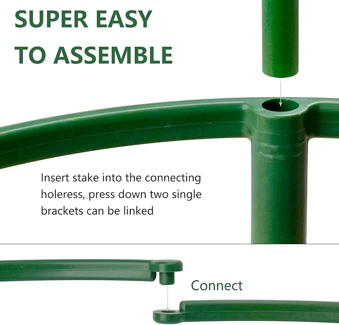 12Packs Plant Support Stakes Half Round Plant Stakes for Indoor Plants, Stackable 3 Tier Garden Flower Support, Plant Cages for Tomato,Monstera, Peony, Hydrangea, Climbing Plants BuyNow