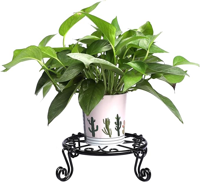 Black Plant Stand for Flower Pot Heavy Duty Potted Holder Indoor Outdoor Metal Rustproof Iron Garden Container Round Supports Rack for Planter Bronze, Pumpkin Stand Outdoor Autopromake