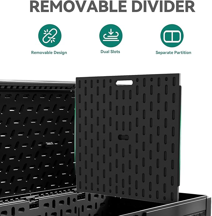 YITAHOME 260 Gallon Large Deck Box with Divider & Side Handles, Outdoor Double-Wall Storage for Patio Furniture Cushions, Garden Pool Accessories, Water Resistant & Lockable YITAHOME