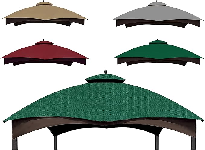 SCOCANOPY Forest Green Ripstop Replacement Top Fit for Lowe's Allen Roth 10X12 Gazebo Model #GF-12S004B-1/ GF-12S004BTO SCOCANOPY