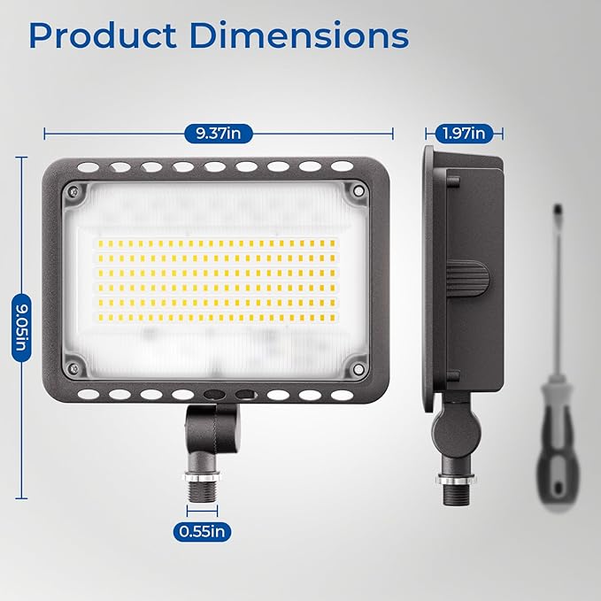 CINOTON 120W LED Flood Lights Outdoor, IP65 Waterproof Exterior Security Wall Lights with 180°Knuckle, 16800LM 120V Outside Aluminum Lighting Fixture for Courtyard Barn Garage 5000K 4 Pack, UL Listed CINOTON
