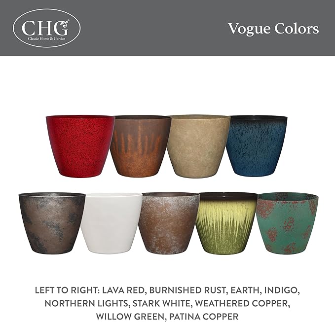 Classic Home and Garden Premiere Collection Planter Vogue, 8", Patina Copper ClassicHomeandGarden