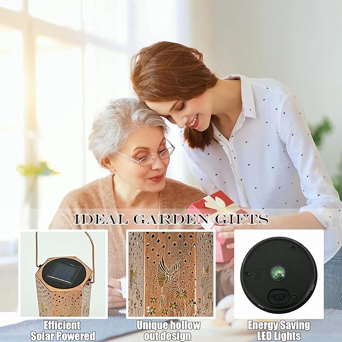 Mothers Day Gifts for Mom Grandma - Birthday Gifts for Women, Hummingbird Solar Lights Outdoor, Solar Lanterns Outdoor Waterproof Home Decor, Garden Decor for Outside Eandisom