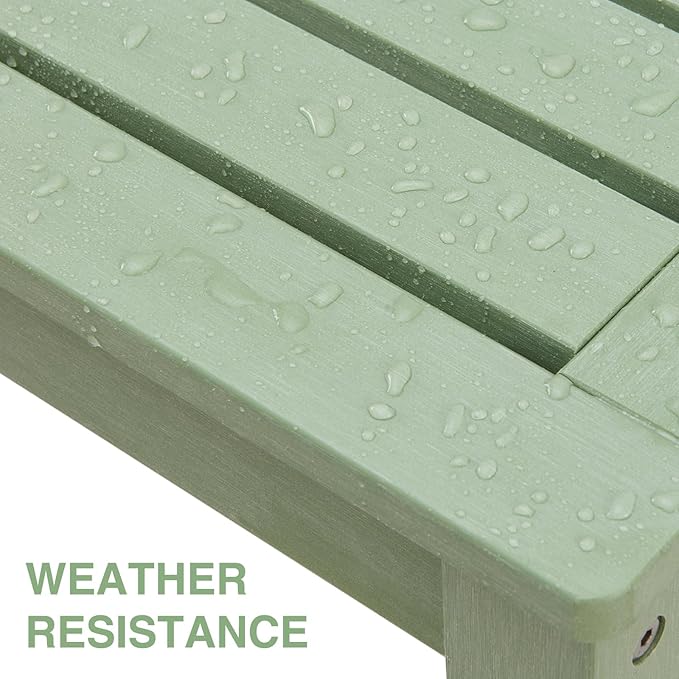 Psilvam Outdoor Bench, Two Person Poly Lumber Porch Bench, Weatherproof Garden Bench That Never Rot and Fade, All-Weather Patio Bench Suit for Garden, Porch, and Park (Green) PsilvamGardenFurniture