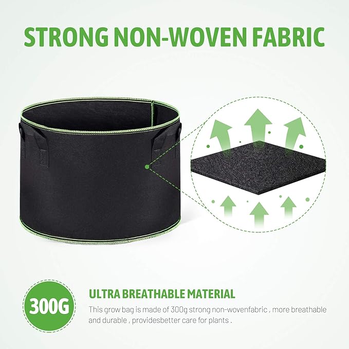 Delxo 10 Pack 15 Gallon Heavy Duty Aeration Fabric Pots Thickened Nonwoven Plant Grow Bags with Handles Delxo