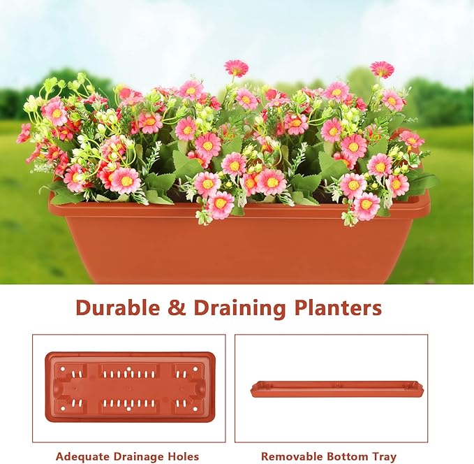 OYEAL Raised Garden Bed 4 Tier Vertical Garden Planter Indoor Outdoor Herb Planter with Legs Elevated Garden Planters for Flowers Vegetables Plants, Brick Red OYEAL