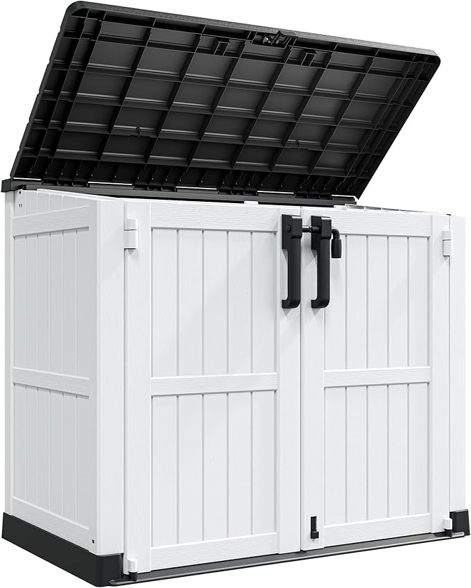 LHBcraft Outdoor Storage Cabinet 36 Cu Ft with Lockable Doors, Portable Horizontal Resin Storage Shed -Easy to Assemble, Waterproof Outdoor Storage Box for Backyards,Patios LHBcraft-US