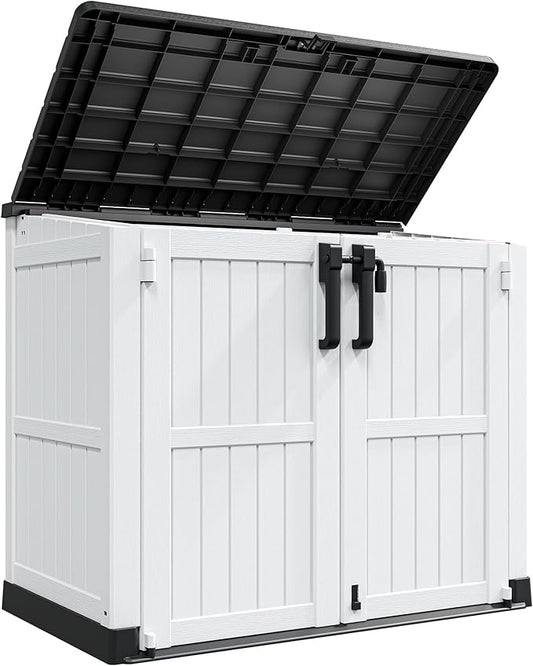 LHBcraft Outdoor Storage Cabinet 36 Cu Ft with Lockable Doors, Portable Horizontal Resin Storage Shed -Easy to Assemble, Waterproof Outdoor Storage Box for Backyards,Patios LHBcraft-US