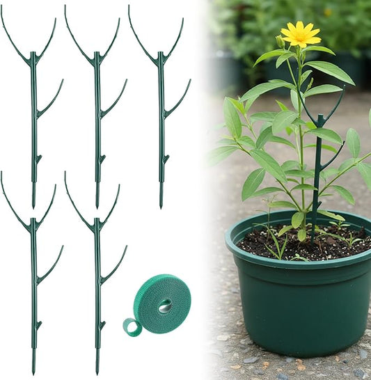 Grevosea 5 Pack Plant Support Stakes, Stackable Monstera Plant Supports for Indoor Outdoor Plants Garden Stakes Trellis for Climbing and Potted Plants Pothos Flowers Rootora