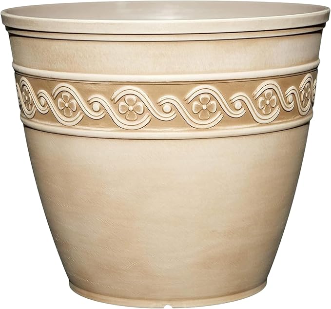Classic Home and Garden Corinthian Resin Flower Pot Planter, Desert Tan, 8" ClassicHomeandGarden