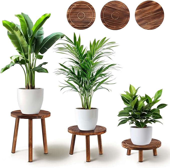 Plant Stand Indoor,3 Pcs Corner Plant Stand,Plant Shelf,Potting Bench,Suitable for Indoor and Outdoor Scenarios Such as Balcony,Living Room,Office,Small Corner Space and Courtyard. Rootora