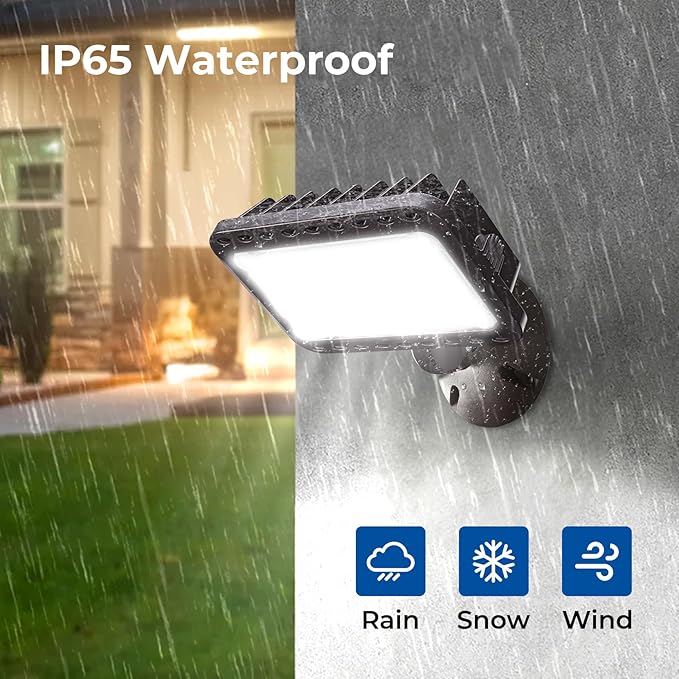 CINOTON 20W LED Flood Lights Outdoor, IP65 Waterproof Exterior Security Wall Lights with 180°Knuckle, 2800LM 120V Outside Aluminum Lighting Fixture for Patio Porch Barn Garage 5000K 2 Pack, UL Listed CINOTON
