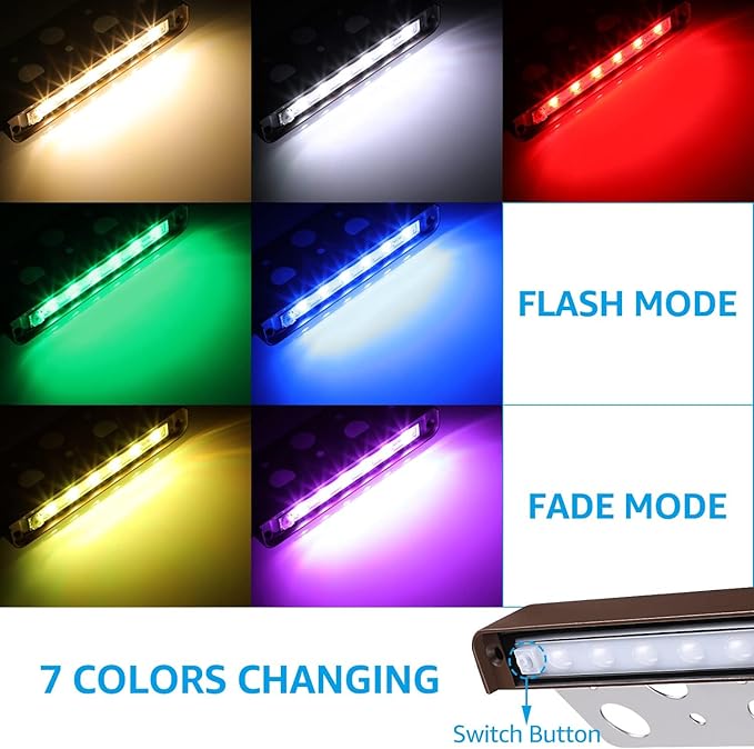 LEONLITE 8-Pack Premium Series RGB 4 Inch 1W LED Retaining Wall Lights Swivel, Color Changing Hardscape Lighting Low Voltage, 12V-24V AC/DC LED Landscape Hardscape Paver Light, Outdoor Step Light, ETL LEONLITE
