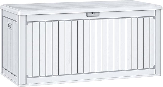 YITAHOME 260 Gallon Large Deck Box with Divider & Side Handles, Outdoor Double-Wall Storage for Patio Furniture Cushions, Garden Pool Accessories, Waterproof & Lockable YITAHOME