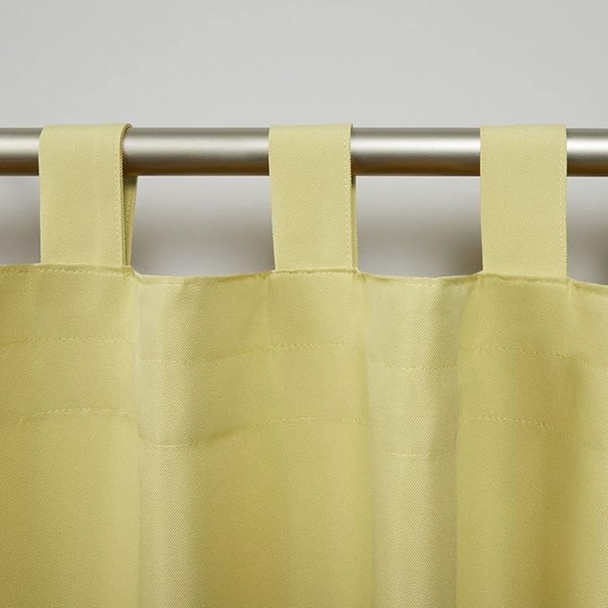 Exclusive Home Cabana Solid Indoor/Outdoor Light Filtering Hook-and-Loop Tab Top Curtain Panel Pair, 54"x63", Sundress Exclusive+Home