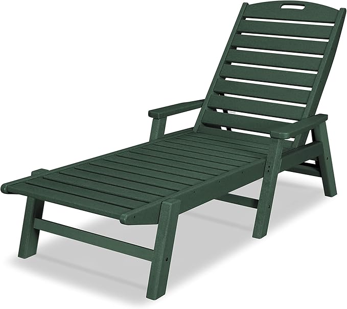 POLYWOOD NCC2280MA-P Nautical Arms Chaise, One Size, Green POLYWOOD