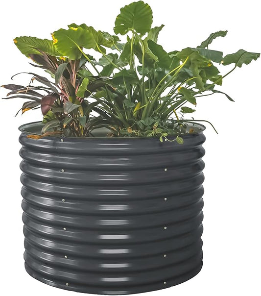 Vego garden 32" Tall 42" Round Raised Garden Bed Raised Bed Planter Box for Vegetables Flowers Patio-Modern Gray VegoGarden
