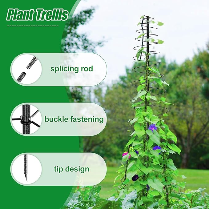 Trellis for Climbing Plants Outdoor, 2 Pack 73inch Tall Plants Trellis Support Metal Garden Trellis for Vegetables Flowers Plants Vine Support Daneried