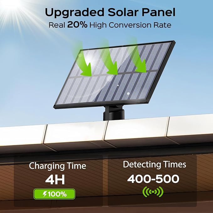Adiding Solar Outdoor Lights, 2800LM LED Flood Lights with 16.4 Ft Cable, Remote Control Solar Motion Sensor Lights with 3 Modes, Solar Powered Security Lights for Outside Patio, Yard, Garage, 4 Pack Adiding